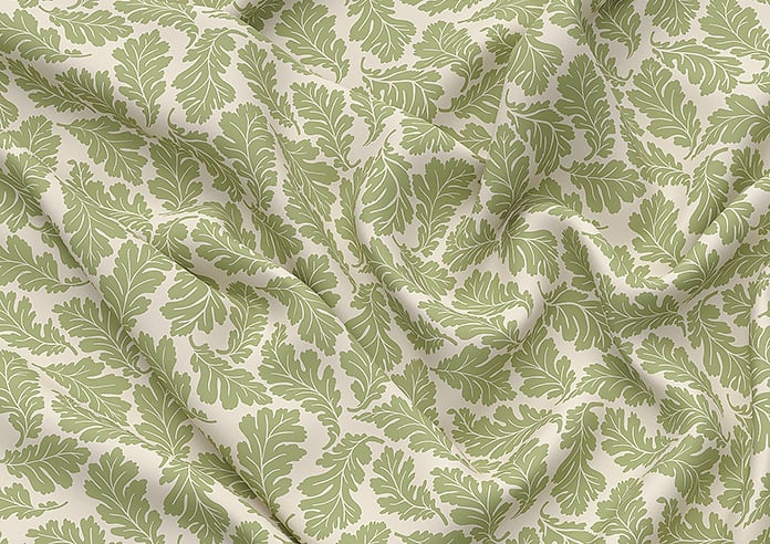 Land & Shore Oak Leaf, Green - Twist&Fit Roman Blind - Image 4